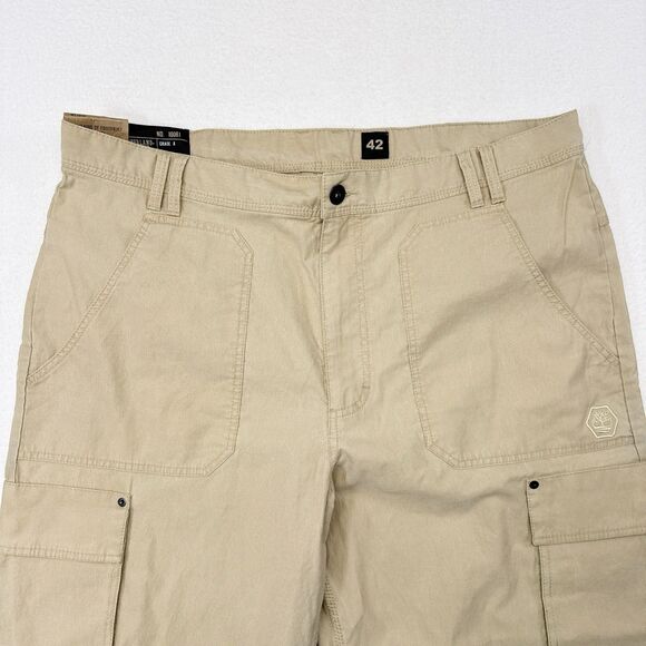 Timberland Cargo Pants Mens Size 42 x 32 Tan Khaki Ripstop Baggy Relaxed Fit NEW - Picture 3 of 8